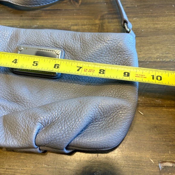 Marc Jacob Gray Pebbled Leather Crossbody Bag Small Classic Hobo Festival - Picture 3 of 9